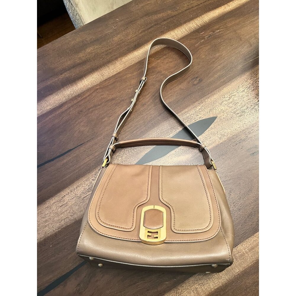 Fendi Anna Leather Flap Crossbody